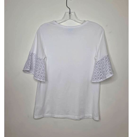 Draper James white short sleeve blouse with eyelet bell sleeves - XS - Picture 3 of 3